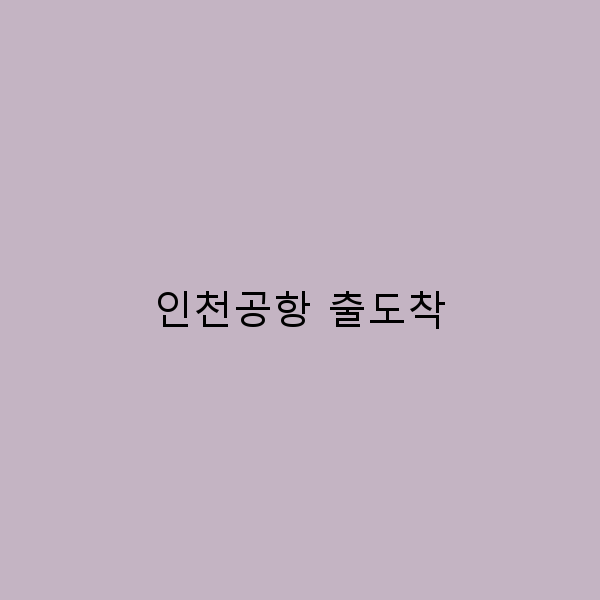 인천공항 출도착 완벽 가이드 2025년 최신 정보 및 팁