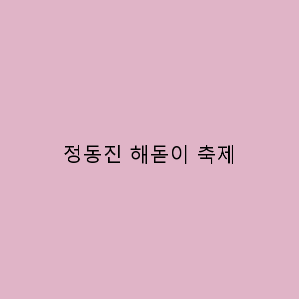 2025년 정동진 해돋이 축제 완벽 가이드로 떠나는 최고의 여행 경험