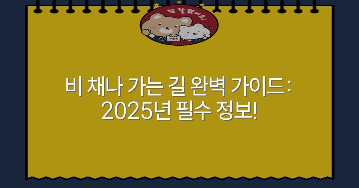 비 채나 가는 길 완벽 가이드: 2025년 필수 정보!