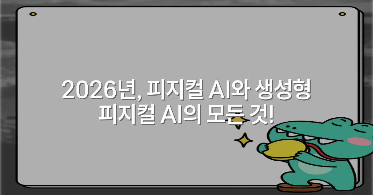 2026년, 피지컬 AI와 생성형 피지컬 AI의 모든 것!