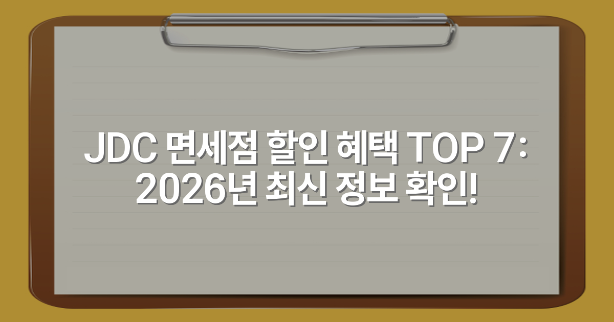JDC 면세점 할인 혜택 TOP 7: 2026년 최신 정보 확인!