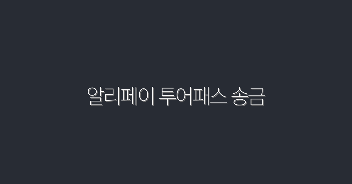 2026년 알리페이 투어패스 송금, 최대 10% 혜택 받는 법!
