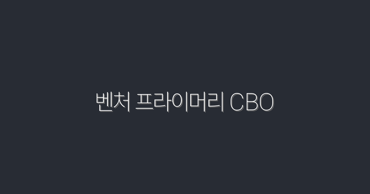 2026년 벤처 프라이머리 CBO로 성공하는 5가지 전략!