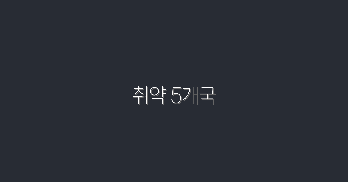 2026년 최신, 취약 5개국의 숨겨진 기회 5가지!